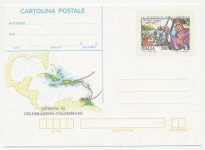 Postal stationery Italy 1992 Discovery of America