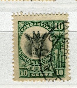 TANGANYIKA; 1922-24 GV Giraffe pictorial issue fine used Shade of 10c. value