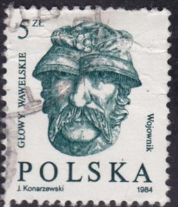 Poland 2629 Wawel Castle Warrior's Wooden Head 1984