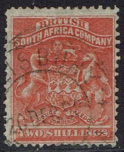 RHODESIA 1892 ARMS 2/- USED