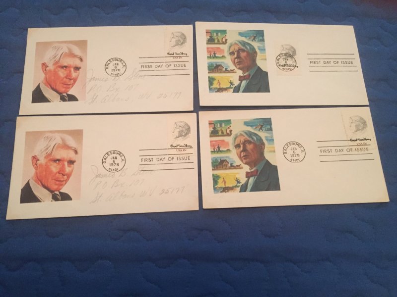 4 FDC Carl Sanburg