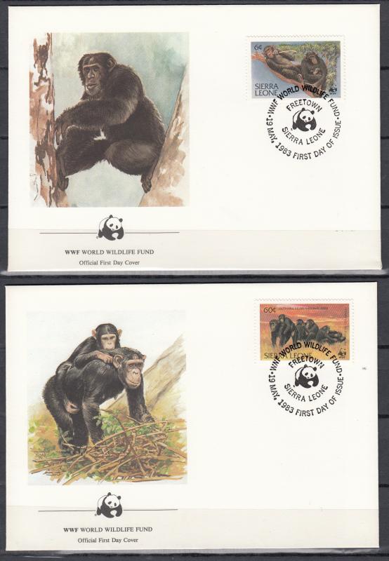 Sierra Leone - Chimpanzee, FDC stamp lot - (1591)