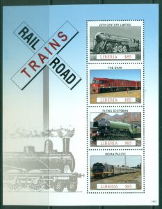 Liberia 2015 Railroad Trains MS MUH