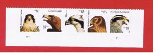 #4608-4612   MNH S/A  strip of 5  Birds of Prey w/PL#  Free S/H 
