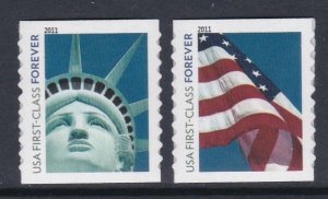 4486-87 Statue of Liberty and Flag MNH