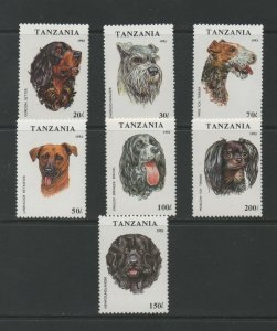 Thematic Stamps Animals - TANZANIA 1993 DOGS HEADS 1681/7 7v mint