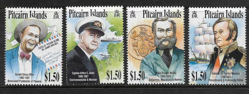 PITCAIRN ISLANDS,553-556, MNH, FAMOUS MEN