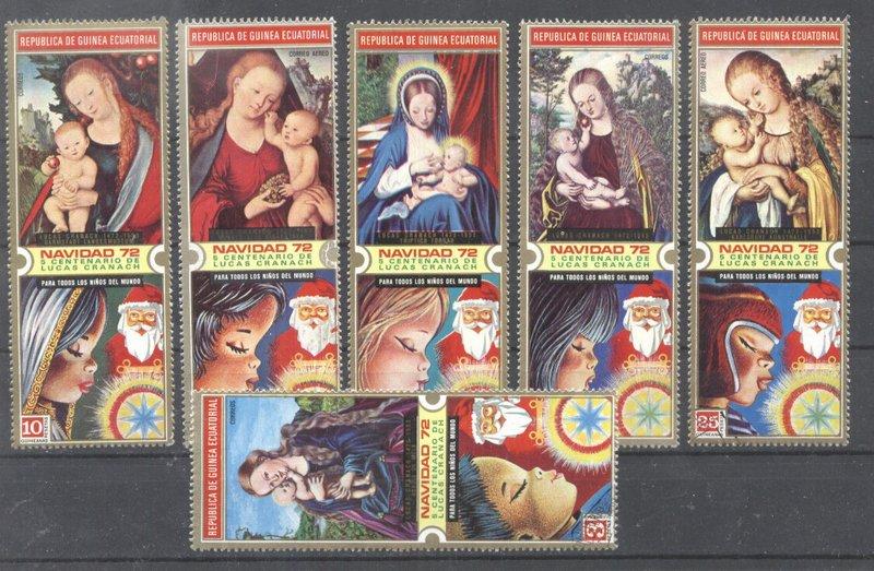 Eq. Guinea 1972 Christmas 6 values used   DE.161