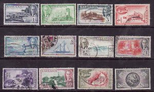 Barbados-Sc#216-27- id9-used KGVI definitive set-1950-please note that #'...
