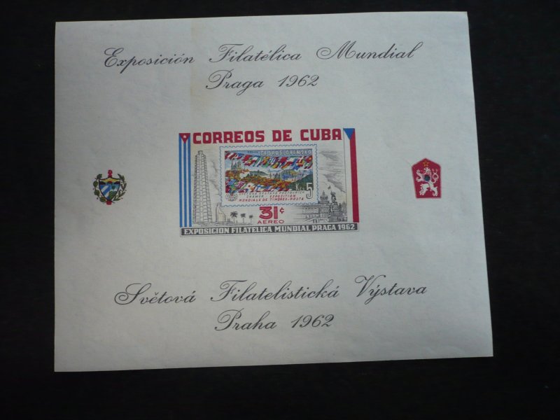 Stamps - Cuba - Scott# C239 - Mint Hinged Imperf Souvenir Sheet