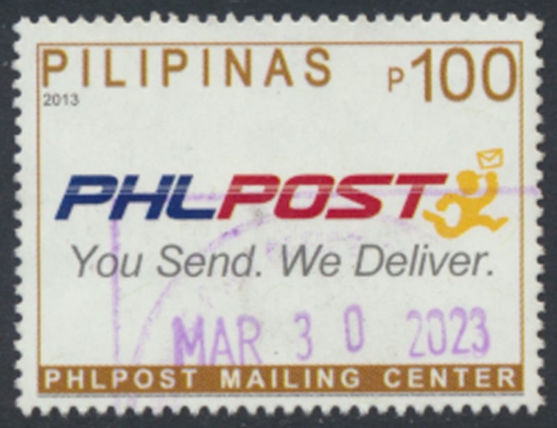 Philippines Used  100 peso PHL Post 2013  see details  and scans    