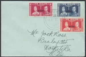 NIUE 1937 Coronation set - FDC..............................................J555