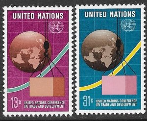 UNITED NATIONS NEW YORK 1976 UNCTAD Trade and Development Set Sc 274-275 MNH