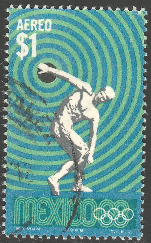 MEXICO C341, $1Peso 1968 Olympics, Mexico City. USED. VF.(712)