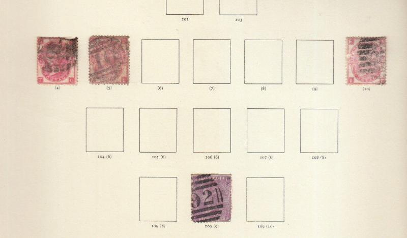 1867-80 3D ROSE X3 AND 6D MAUVE SG103 PLATES 4,5,10