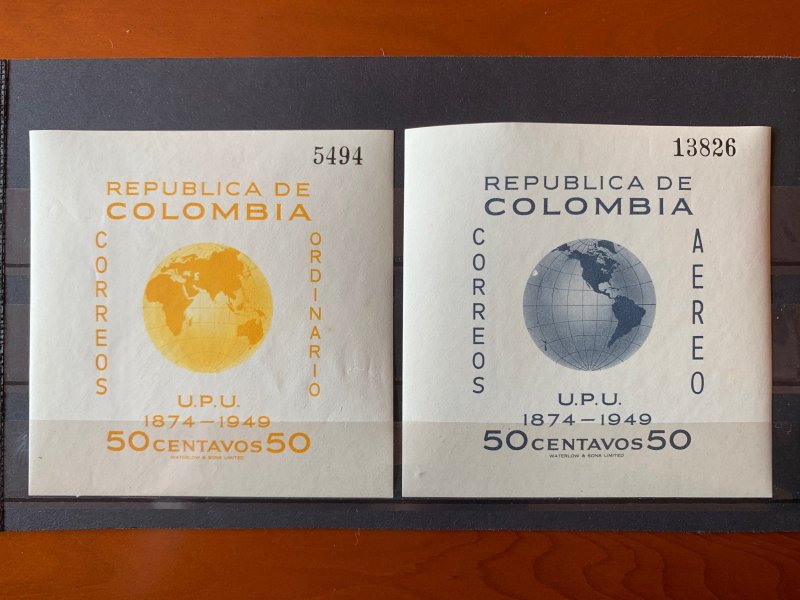 Colombia 1950 75th Anniversary of U.P.U. Souvenir Sheet