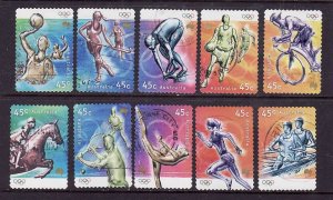 Australia-Sc#1862a-j-used set-Olympics-Sports-2000-