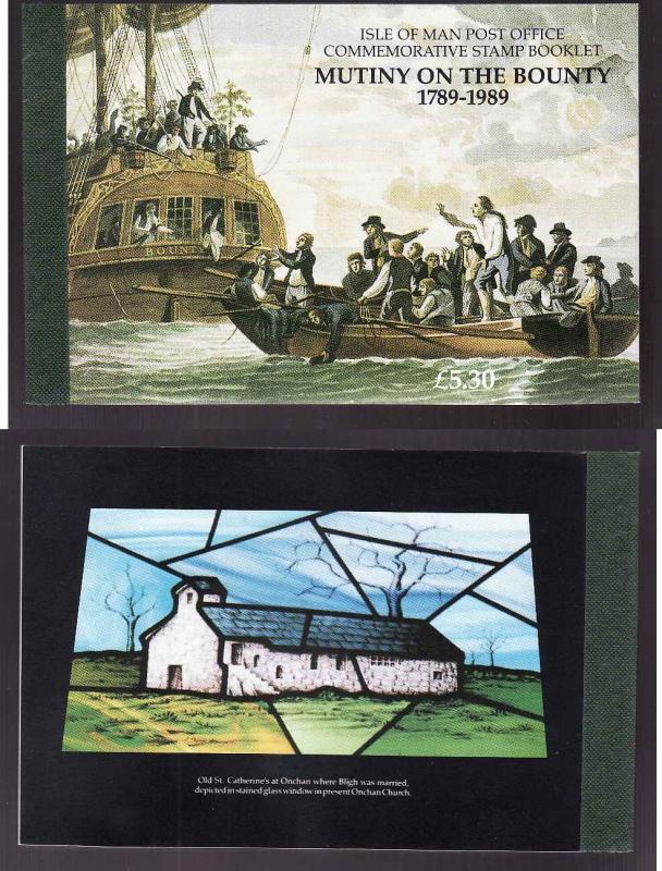 Isle of Man-Sc#394-unused NH complete booklet-Ships-Mutiny o