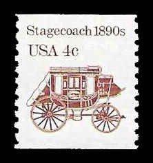 PCBstamps  US #2228a 4c Stagecoach, overall tagging, coil, MNH, (3)