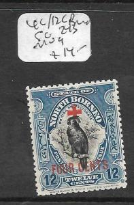 NORTH BORNEO (P2401B) 12C PARROT, BIRD    RED CROSS+4C SG 243  MOG