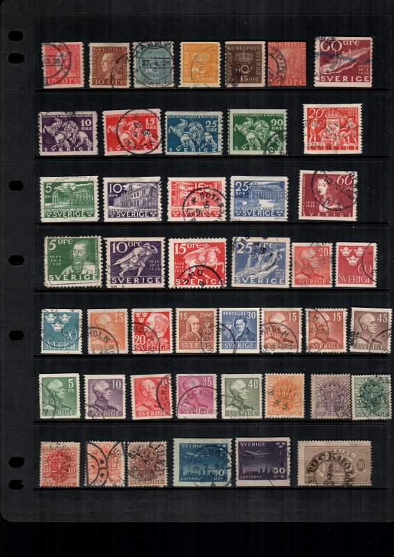 Sweden  43  diff used and mint lot collection