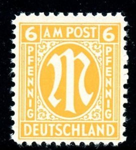 Germany AMG AM Post Washington Print 6 Pf MNH Clear Thin Paper (Y)