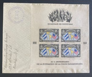 1940 Tegucigalpa Honduras First Day Souvenir Cover FDC Universal Postal Union