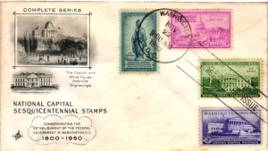 #989-992 National Capital Sesquicentennial - Artcraft Cachet EV22