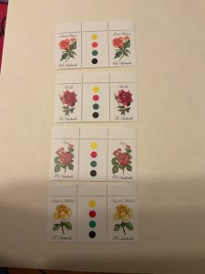 Australia Roses Gutter Pair, Set of 4, 1982, 826-829, MNH