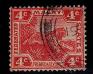 Federated Malay States Scott 44b Used die 1, Thick line under Malaya