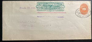 1889 Mexico Wells Fargo Express Postal Stationery Cover Postage Due