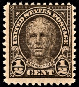 US 551 MNH VF 1/2 Cent Nathan Hale - Olive Brown