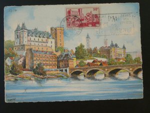 architecture castle bridge maximum card 1954