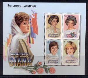 Dominica 2003 Princess Diana in Memoriam 5th Anniv. Sheetlet MUH