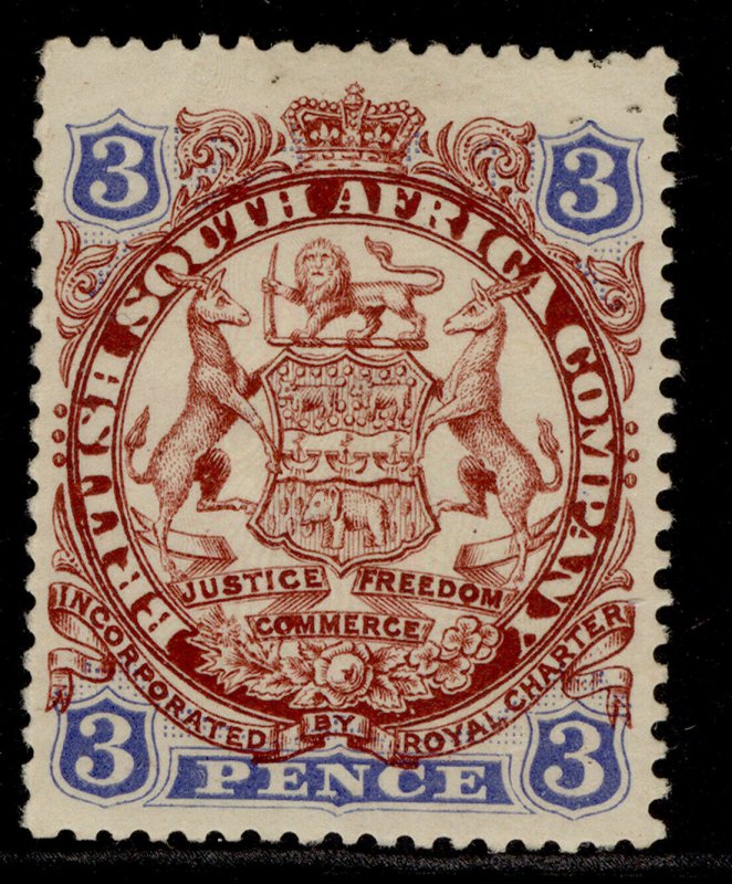 RHODESIA QV SG31, 3d chocolate & ultramarine, M MINT. Cat £11. 