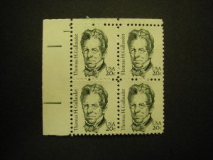 Scott 1861, 20c Thomas H Gallaudet, PB4 #1 UL, MNH Great Americans Beauty