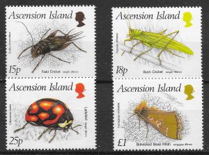ASCENSION SG452/5 1988 INSECTS SET MNH