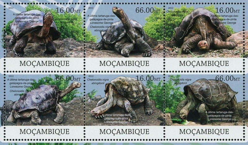 Lonesome George Stamp Chelonoidis Nigra Abingdonii Turtle S/S MNH #6055-6060