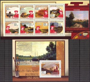 Guinea 2009 Art Paintings Charles - Francois Daubigny sheet + S/S MNH
