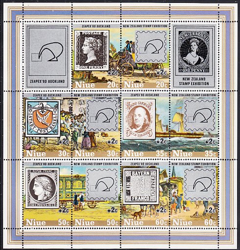 Niue 1980 MH Sc #B41 Sheet of 10 ZEAPEX 80