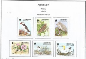 ALDERNEY - 1994 - Wildlife, High Values - Perf 5v Set - Mint Lightly Hinged