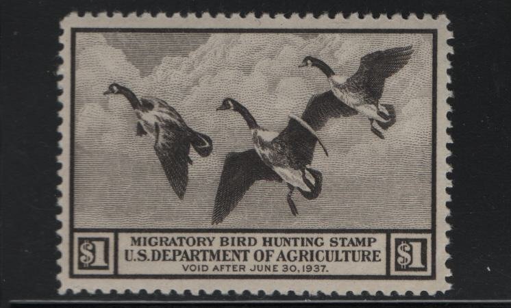 US, RW3, HINGED, 1936, DUCK STAMP