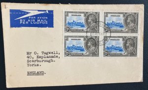 1936  Swaziland Registered cover to England King George V Silver Jubilee Stamp