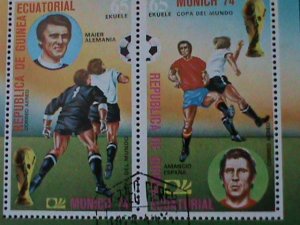 EQUARTORIAL GUINEA- WORLD CUP SOCCER-MUNICH'74-CTO -IMPERF-S/S VERY FINE