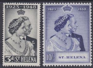 ST HELENA 1948 KGVI SILVER WEDDING SET MNH **