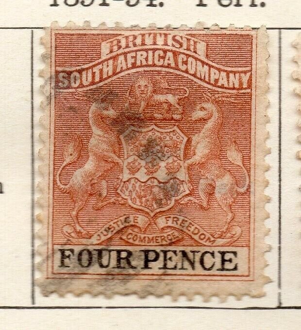 Rhodesia 1891-94 Early Issue Fine Used 4d. NW-11458