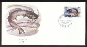 Uganda Fish 1985 U/A FDC  BIN 397