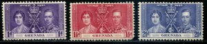 Grenada SC# 128-30 KGVI Coronation set MH