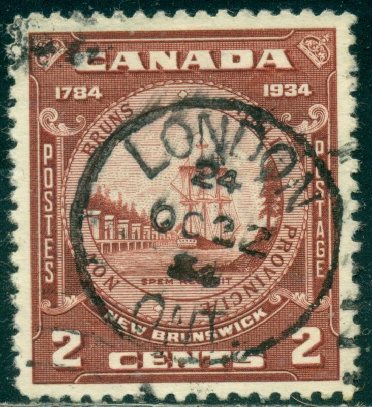 CANADA SCOTT # 210, USED, LONDON, ONTARIO TOWN CANCEL, VERY FINE, GREAT PRICE! 