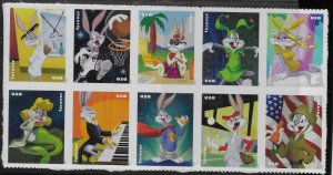 US Scott #5494-5503, Block of 10 2020 Bugs Bunny VF MNH